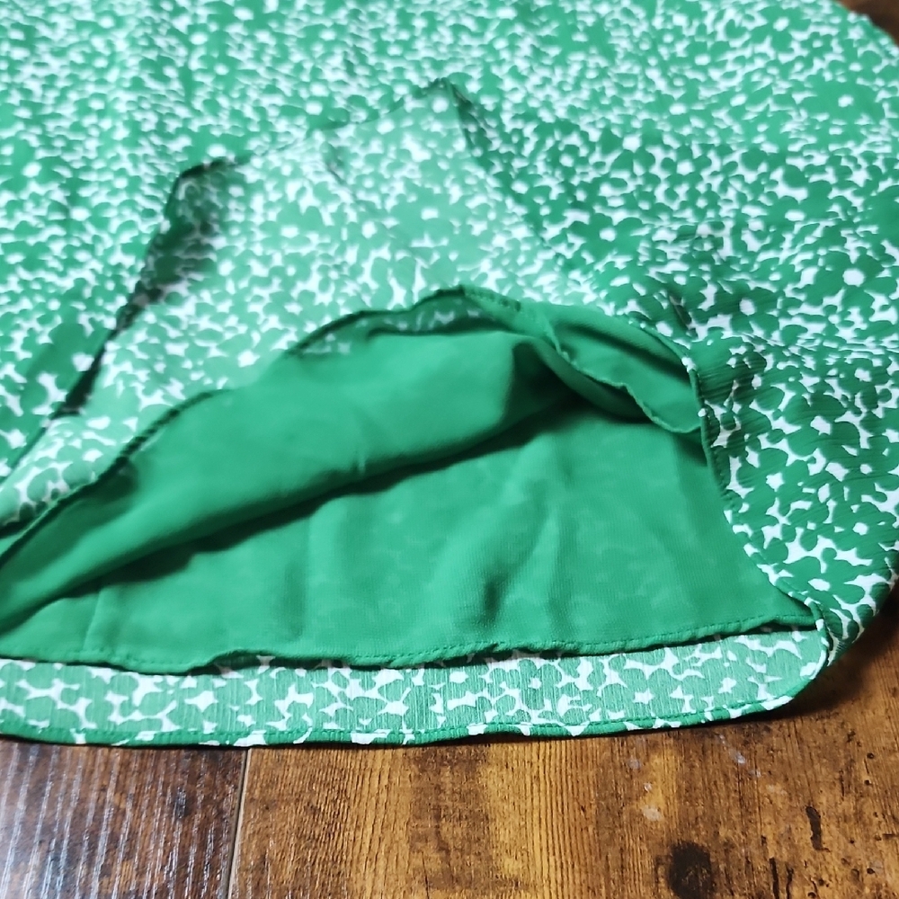 HOBBS LONDON | Elegant Green White Ditsy Floral Women's Mini Ruffle Dress | US 8 - Picture 12 of 12